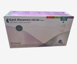 Gants Examen Nitrile Bleu
