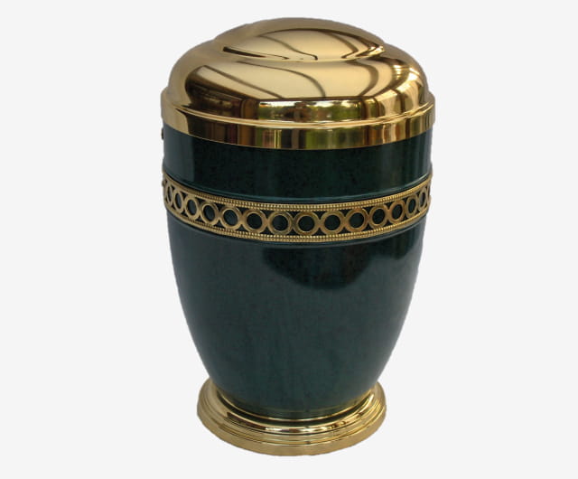 Urne Métal Acier Vernis Frise Or